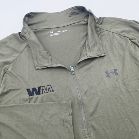 Under Armour Mens 4XL Waste Management 1/4 Zip Pullover Olive Green 1328495